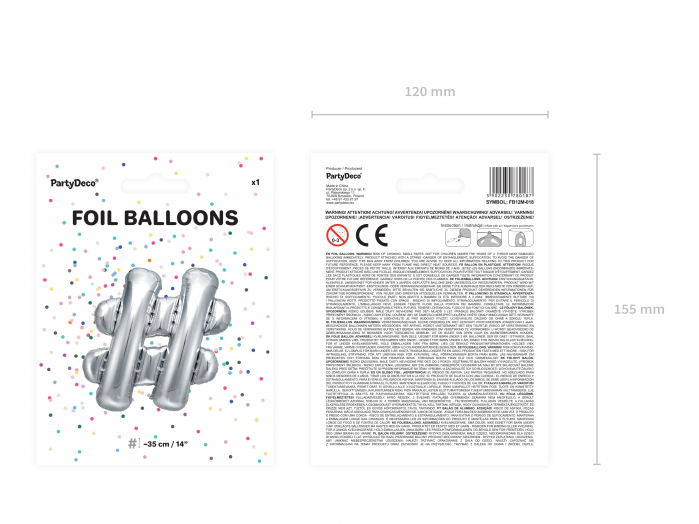 Balon folie #, 35cm, argintiu (1 buc.) [4]