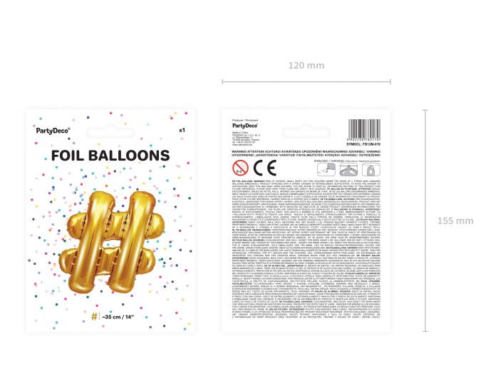Balon folie #, 35cm, auriu (1 buc.) [3]