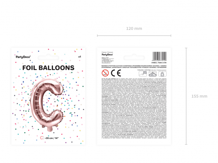 Balon folie Litera ''C'', 35cm, rose gold (1 buc.) [4]
