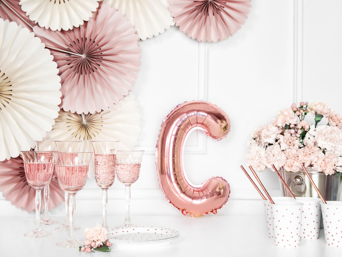 Balon folie Litera ''C'', 35cm, rose gold (1 buc.) [3]
