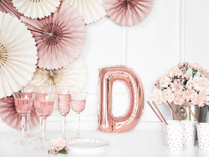 Balon folie Litera ''D'', 35cm, rose gold (1 buc.) [3]