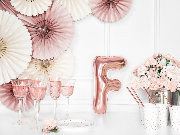 Balon folie Litera ''F'', 35cm, rose gold (1 buc.) [3]