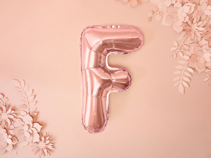 Balon folie Litera ''F'', 35cm, rose gold (1 buc.) [2]