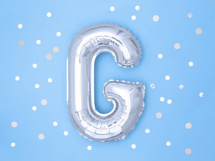Balon folie Litera ''G'', 35cm, argintiu (1 buc.) [2]
