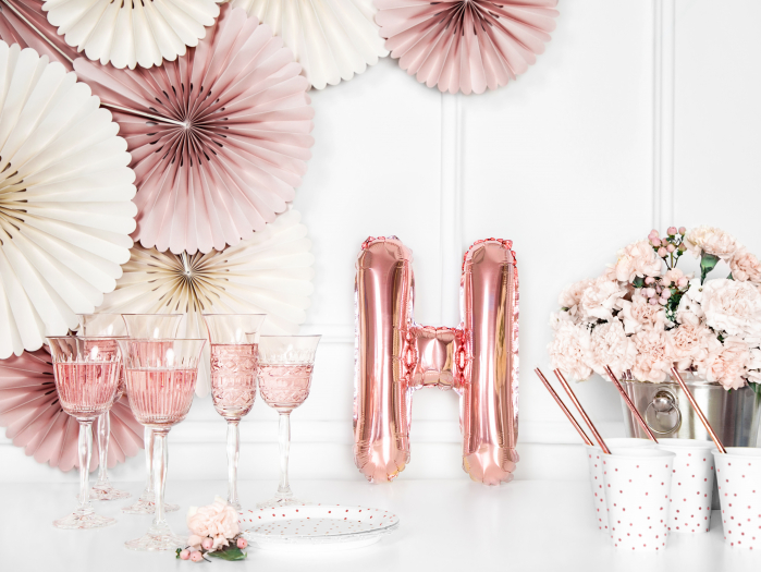 Balon folie Litera ''H'', 35cm, rose gold (1 buc.) [3]