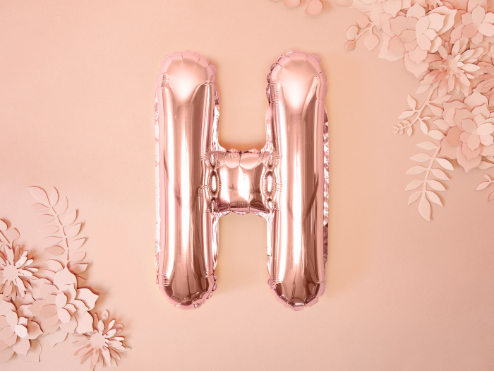 Balon folie Litera ''H'', 35cm, rose gold (1 buc.) [2]