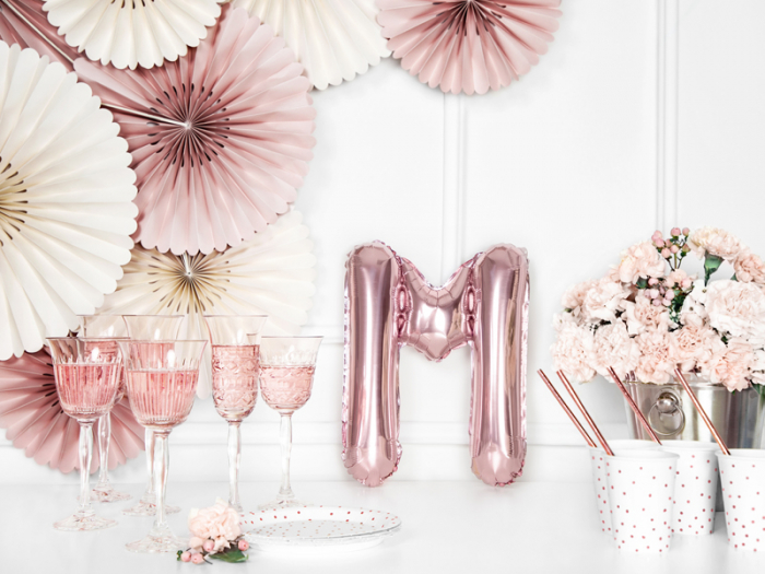 Balon folie Litera ''M'', 35cm, rose gold (1 buc.) [3]