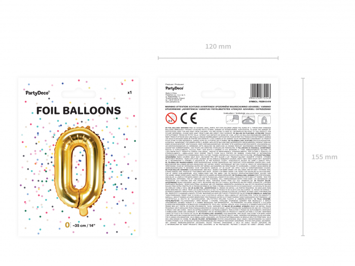 Balon folie Litera ''O'', 35cm, auriu (1 buc.) [4]