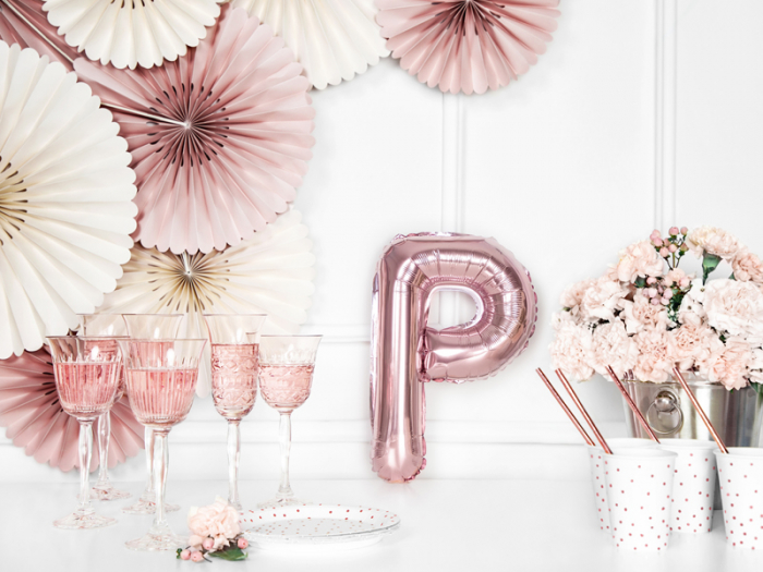Balon folie Litera ''P'', 35cm, rose gold (1 buc.) [4]