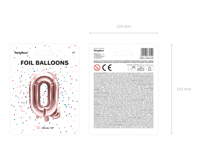 Balon folie Litera ''Q'', 35cm, rose gold (1 buc.) [4]