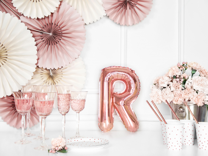 Balon folie Litera ''R'', 35cm, rose gold (1 buc.) [4]