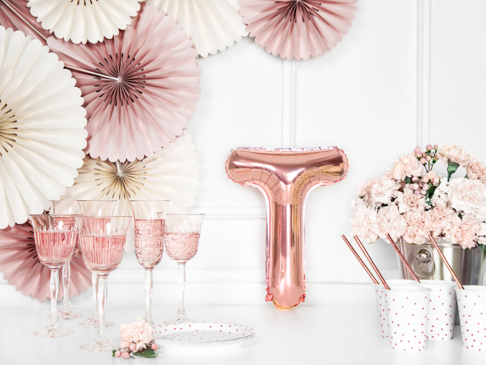 Balon folie Litera ''T'', 35cm, rose gold (1 buc.) [4]