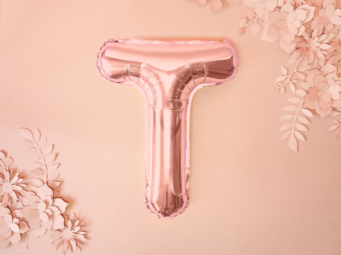 Balon folie Litera ''T'', 35cm, rose gold (1 buc.) [3]