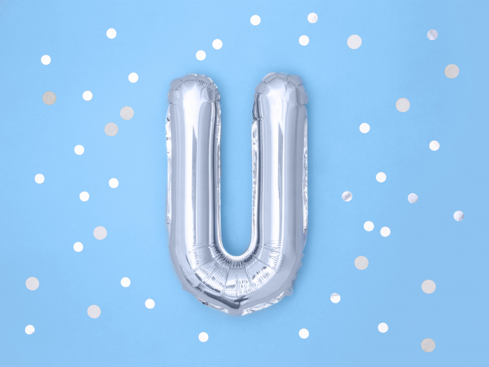 Balon folie Litera ''U'', 35cm, argintiu (1 buc.) [2]