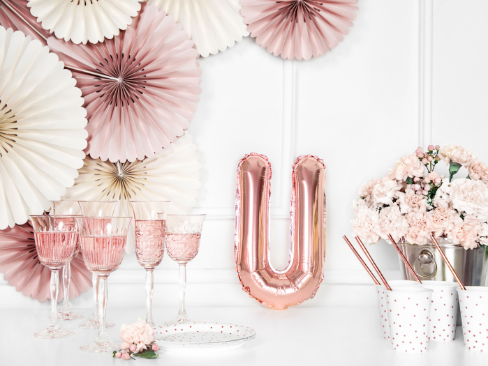 Balon folie Litera ''U'', 35cm, rose gold (1 buc.) [3]