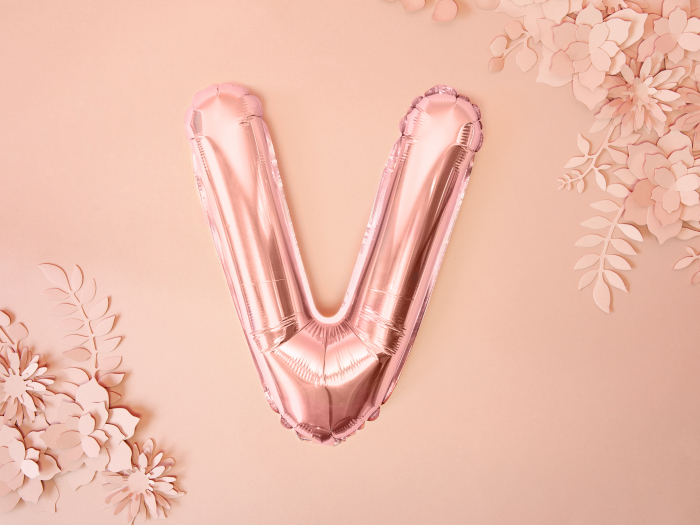Balon folie Litera ''V'', 35cm, rose gold (1 buc.) [2]
