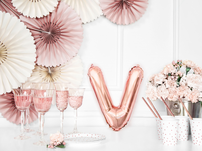 Balon folie Litera ''V'', 35cm, rose gold (1 buc.) [3]