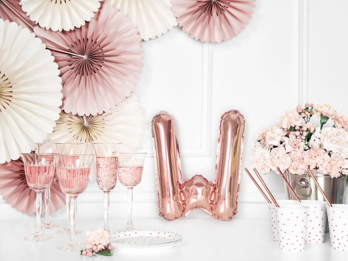 Balon folie Litera ''W'', 35cm, rose gold (1 buc.) [3]