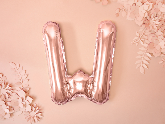 Balon folie Litera ''W'', 35cm, rose gold (1 buc.) [2]