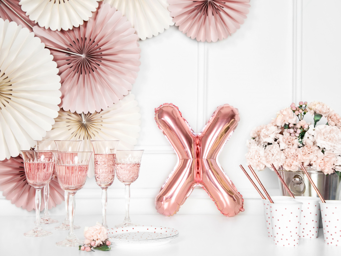 Balon folie Litera ''X'', 35cm, rose gold (1 buc.) [3]