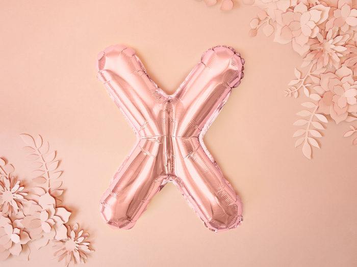 Balon folie Litera ''X'', 35cm, rose gold (1 buc.) [2]