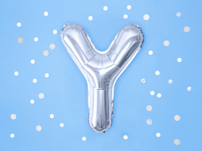Balon folie Litera ''Y'', 35cm, argintiu (1 buc.) [2]