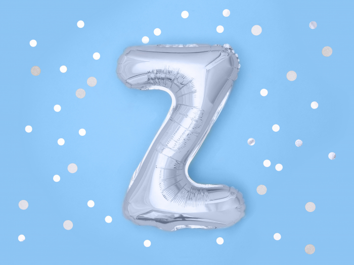 Balon folie Litera ''Z'', 35cm, argintiu (1 buc.) [2]