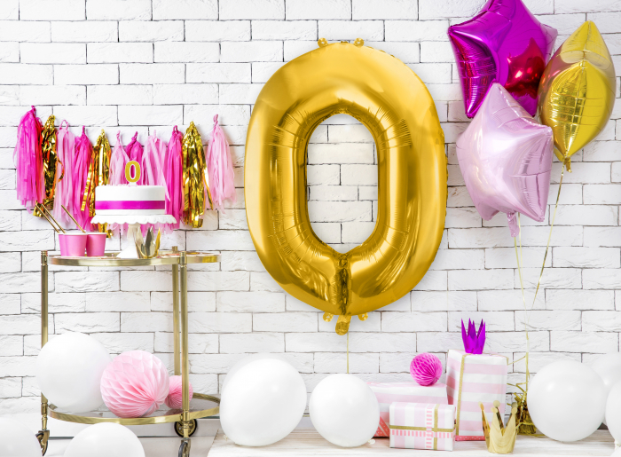 Balon folie Numărul "0", 86 cm, auriu (1 pachet / 1 buc.) [2]