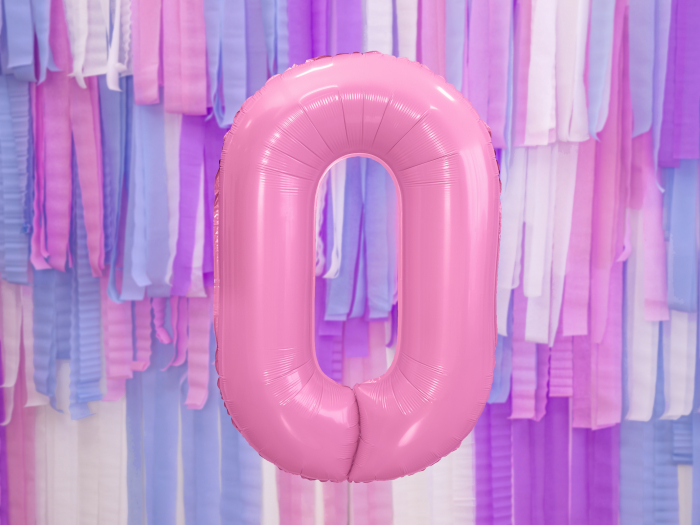 Balon folie Numărul "0", 86 cm, roz (1 pachet / 1 buc.) [2]
