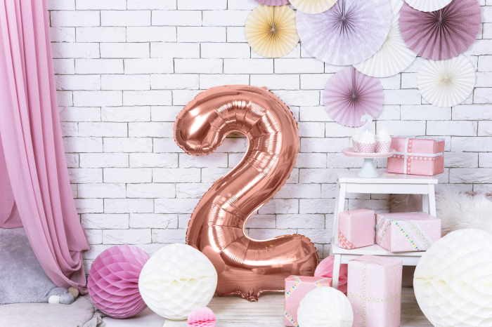 Balon folie Numărul "2", 86 cm, roz auriu (1 pachet / 1 buc.) [2]