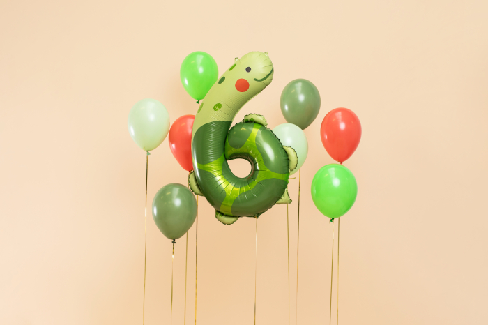 Balon folie Numărul 6 - Broască țestoasă, 75x96 cm, mix (1 pachet / 1 buc.) [2]