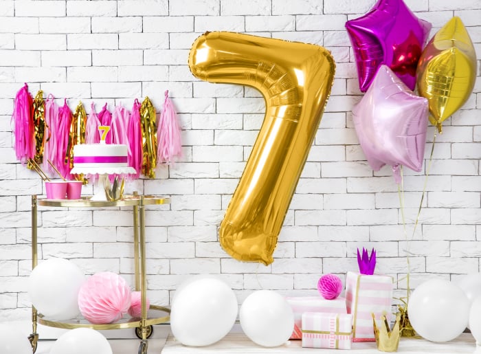 Balon folie Numărul "7", 86 cm, auriu (1 pachet / 1 buc.) [2]