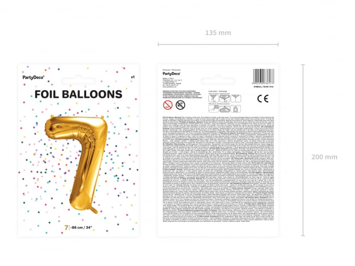 Balon folie Numărul "7", 86 cm, auriu (1 pachet / 1 buc.) [3]