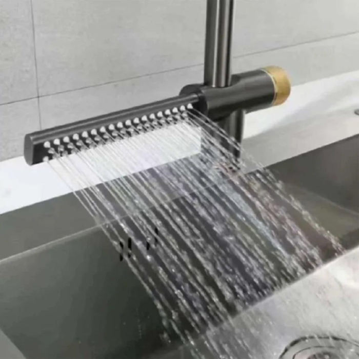 Baterie Bucatarie cu Dus Extractibil Inox Argintiu Cu Functie Cascada YB1500S [9]