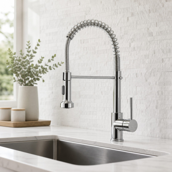Baterie Bucatarie cu Dus Extractibil, Inox si Alama Crom, YD/101 [11]