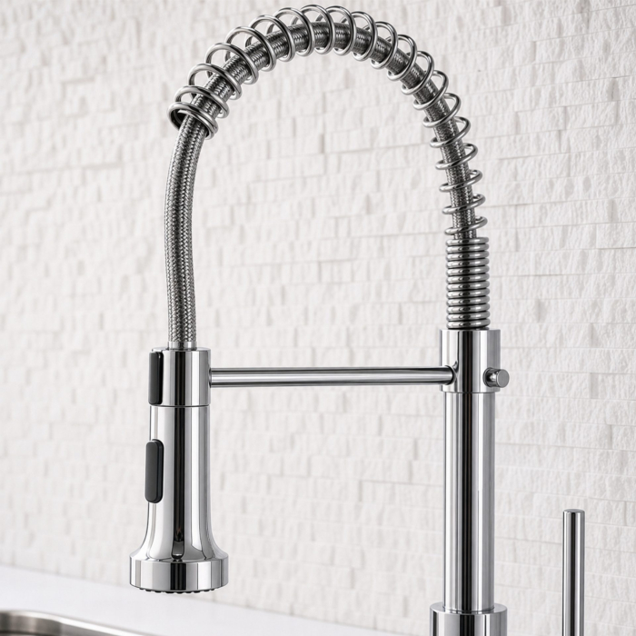 Baterie Bucatarie cu Dus Extractibil, Inox si Alama Crom, YD/101 [10]