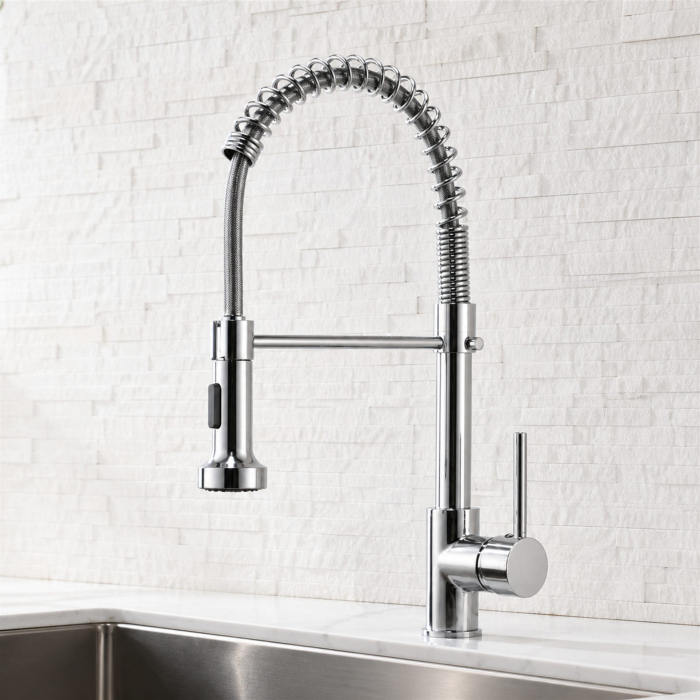 Baterie Bucatarie cu Dus Extractibil, Inox si Alama Crom, YD/101 [13]