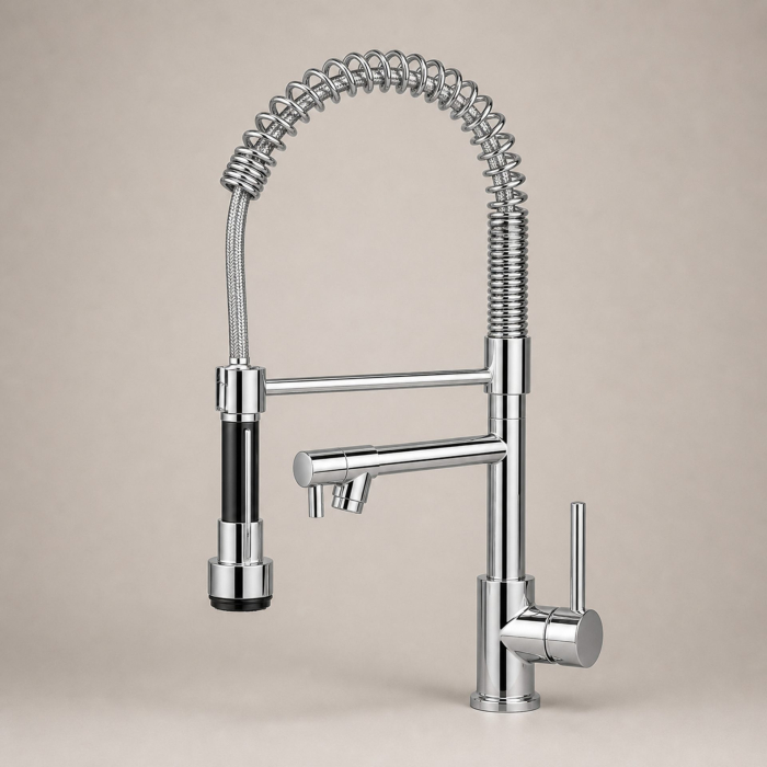 Baterie Bucatarie cu Dus Extractibil, Inox si Alama Crom, YD/201 [5]