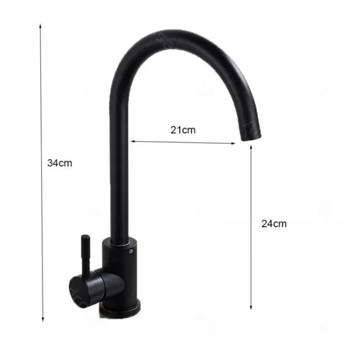 Baterie Bucatarie Monocomanda Pipa Pivotanta Cartus Ceramic Inox Negru Satin Racorduri Kit Fixare Incluse HS001 [4]