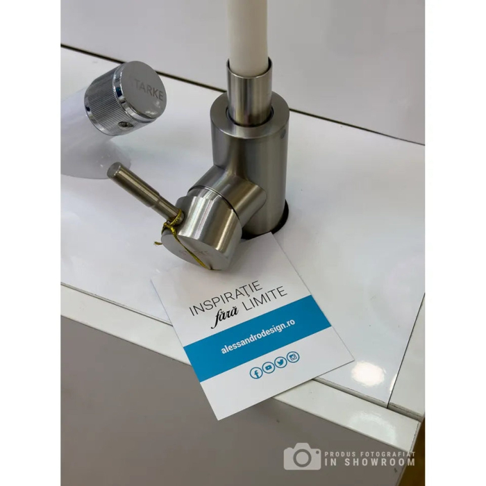 Baterie cu Pipa Flexibila, Inox SUS304, Satinat si Alb, CF025WH [3]