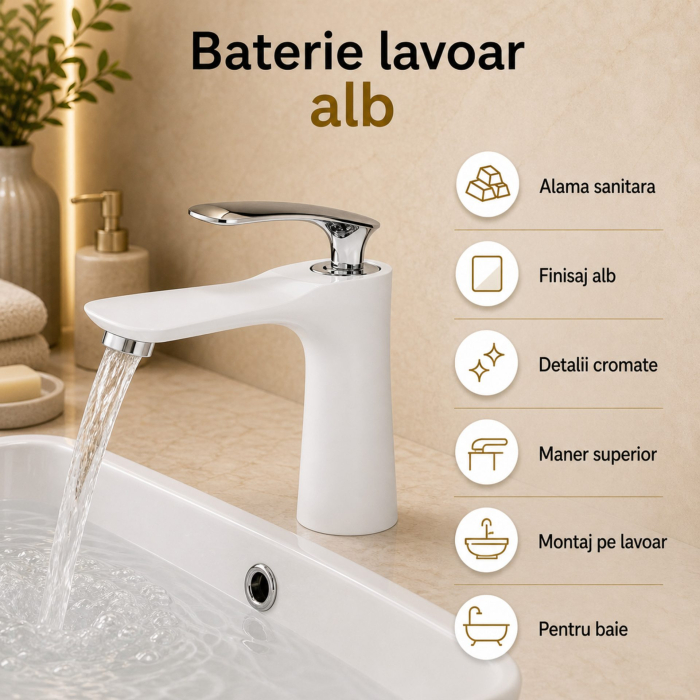 Baterie Lavoar, Alama Sanitara, Alb, OD/2069 [4]