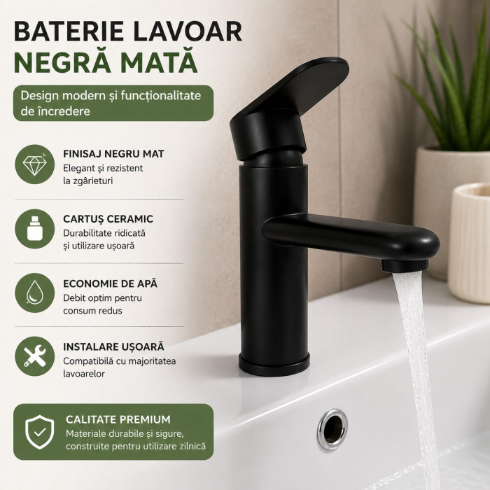 Baterie Lavoar Inox Negru ZY1001 [3]
