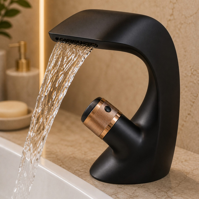 Baterie Lavoar Monocomanda Alama Sanitara Negru Racorduri incluse OD/2055 [6]