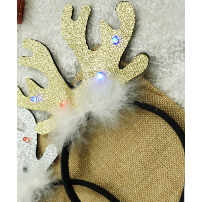 Bentita/cerc ren de Craciun, culoare negru cu auriu, marime standard, Flippy [4]