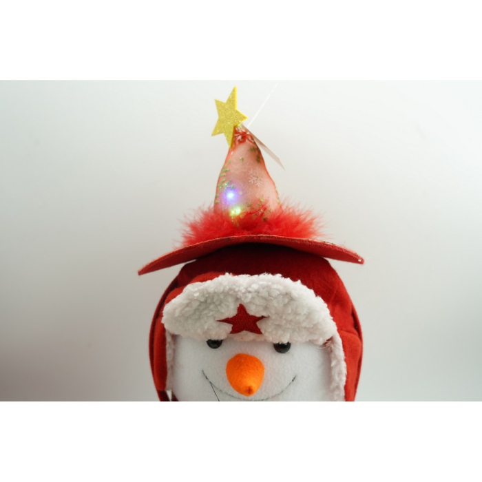 Bentita/cerc tip palarie de Craciun, culoare rosie cu led, marime standard, Flippy [6]