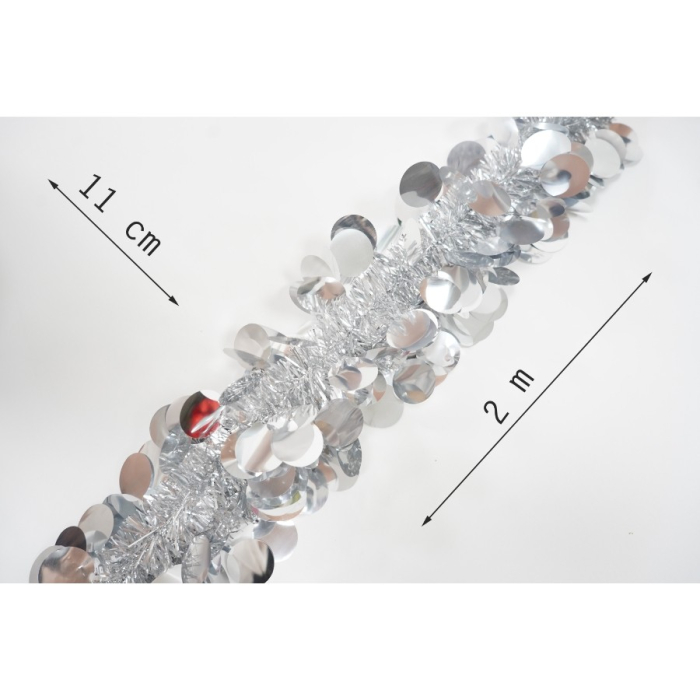 Beteala Craciun, Flippy, argintiu, marimea: 2 m x 11 cm material:folie PVC, interior/exterior [11]