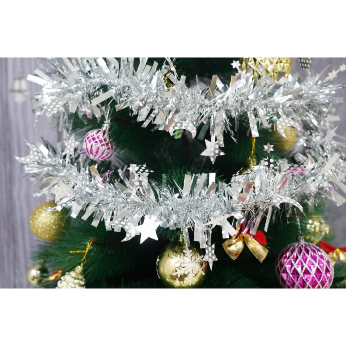 Beteala Craciun, Flippy, argintiu, marimea: 2 m x 9 cm x 9 cm material:folie PVC, interior/exterior [10]