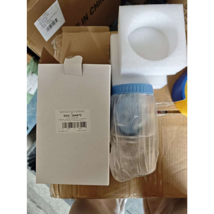 Borcan de Muraturi, Flippy, Borcan cu Separator Divizat de 34oz pentru Lichide, Ermetic, Termorezistent, Tip Clepsidra, 800 ml, 21 x 11 x 11 cm, Capac Albastru [2]