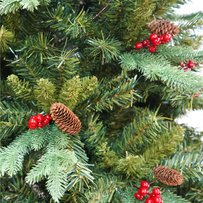 Brad Artificial bogat de Craciun Premium, Flippy, 2.10 m inaltime, suport metalic inclus, Verde, Decorat, Interior/ Exterior, 1172 ramuri [2]