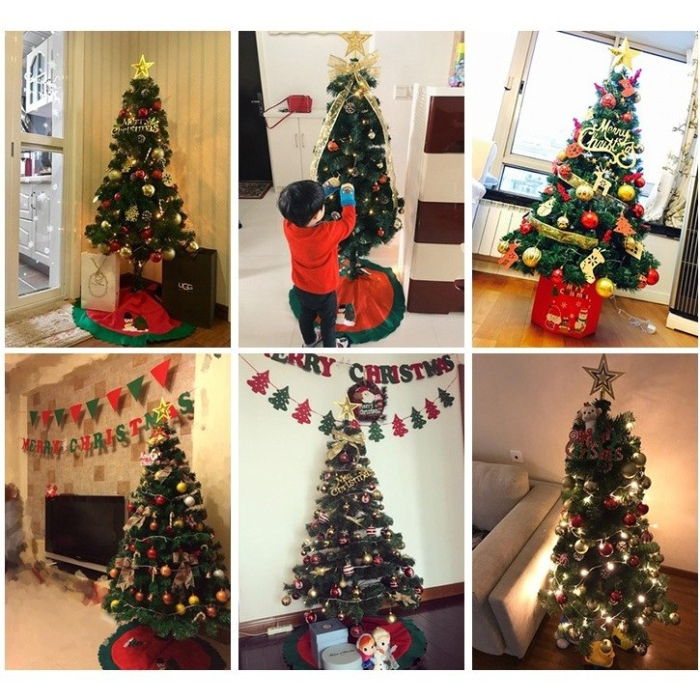 Brad Artificial de Craciun 2.4 m Verde cu Suport Plastic Inclus [3]